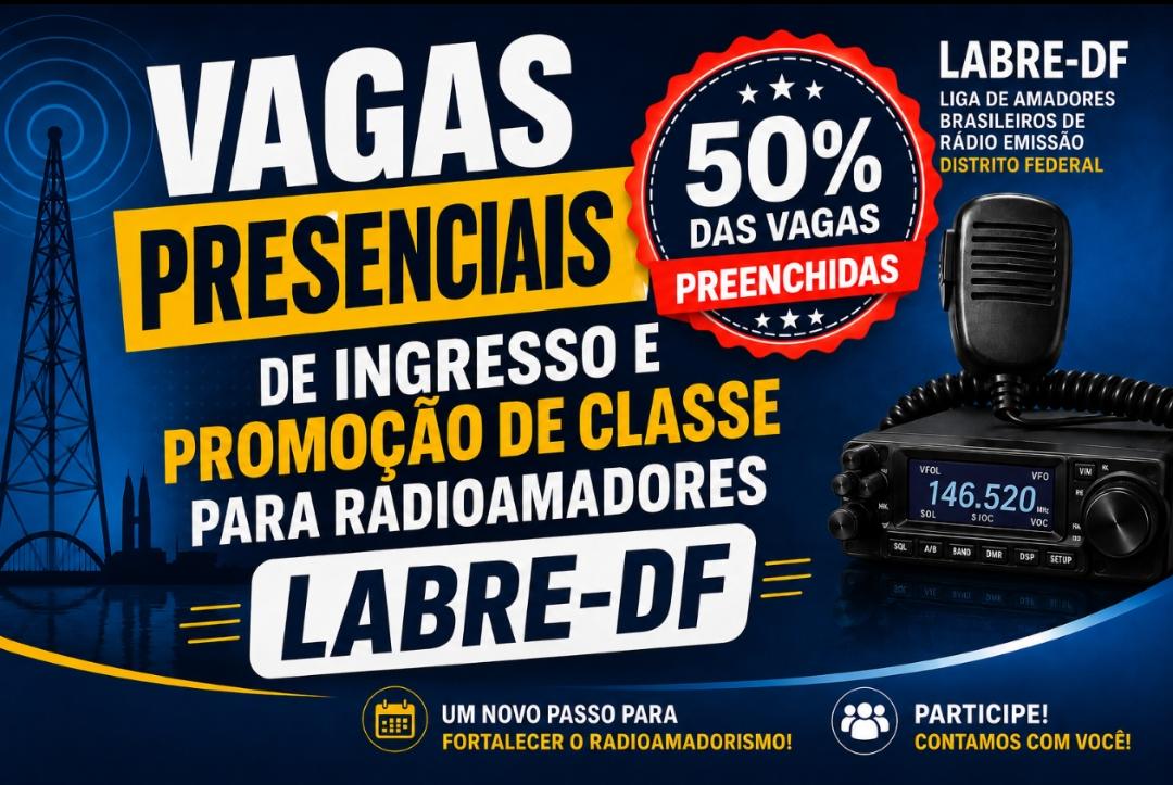 Já cadastramos 50% das vagas presenciais disponíveis !!