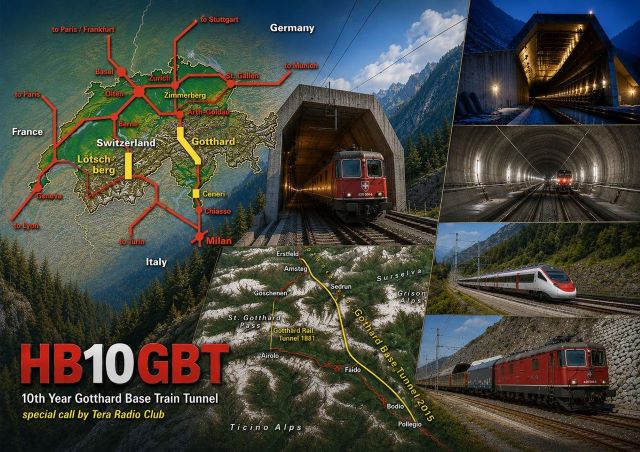 DX: HB10GBT - Special Callsign for the 10th Anniversary of the Gotthard Railroad Base Tunnel