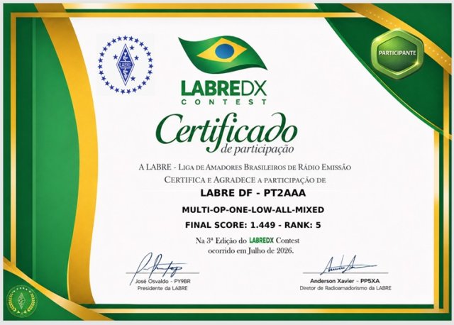 Mais uma participação da LABRE-DF em um concurso